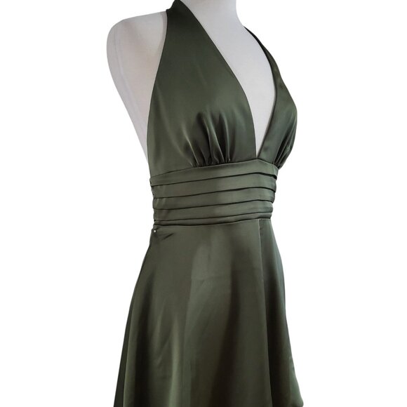 Seni & Cade Night dress olive halter dress‎ banded waist size xl new with tags - Picture 5 of 7